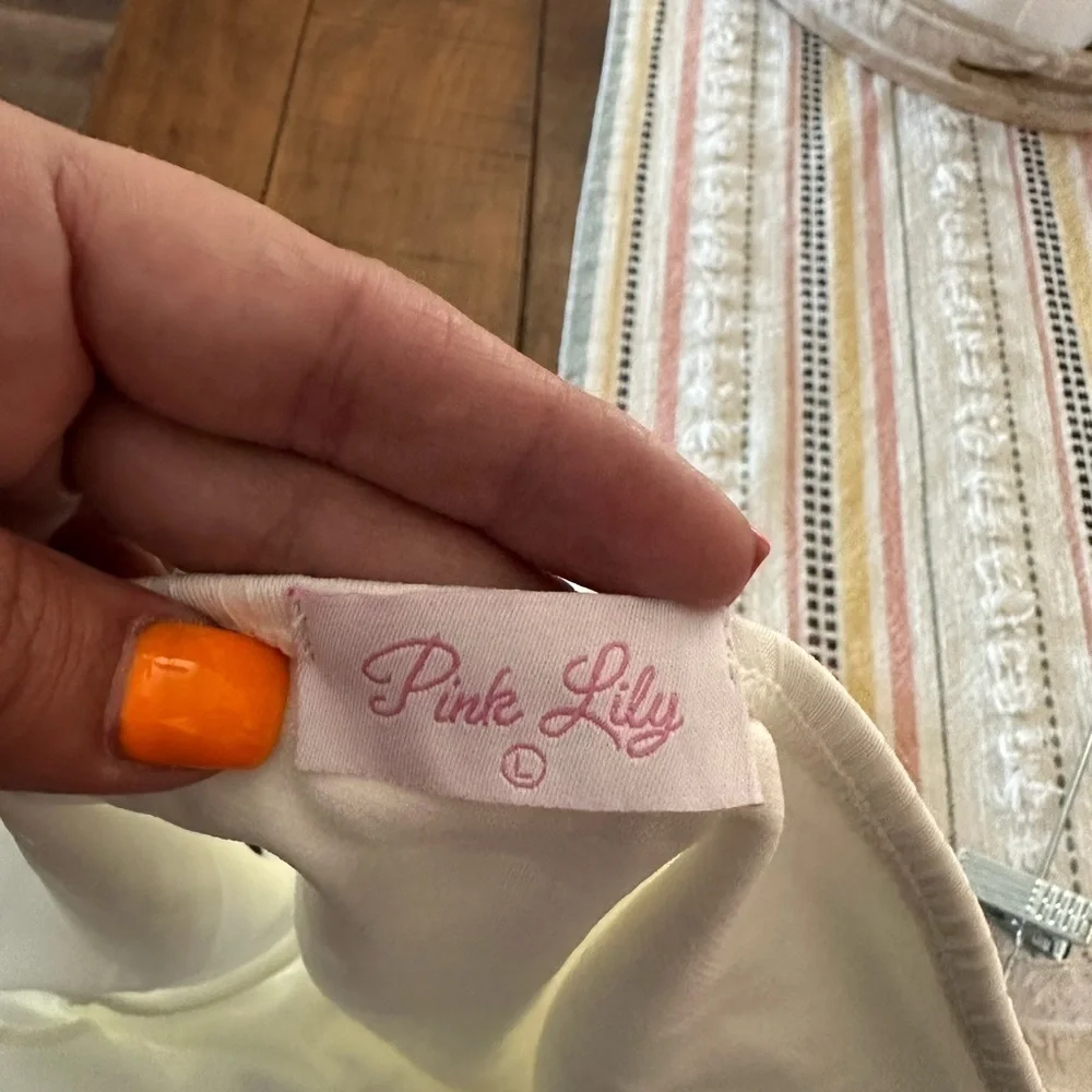 PINK lily FOLLY BEACH WHITE RIBBED HALTER ONE PIECE SWIMSUIT